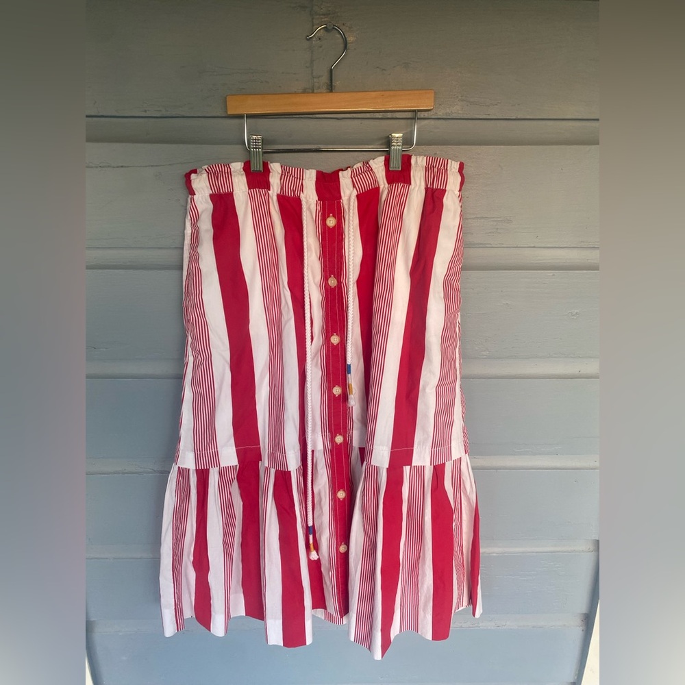 J. Crew red and white striped skirt Size Medium